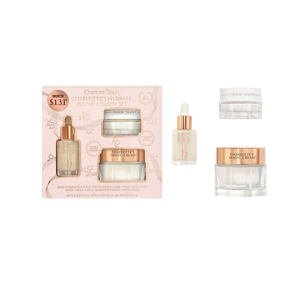 Charlotte Tilbury front packaging showing the three-piece travel set and gifting appeal