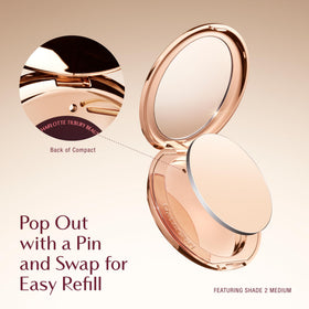 Charlotte Tilbury ingredients shot of rose wax and almond oil indicating hydration benefit