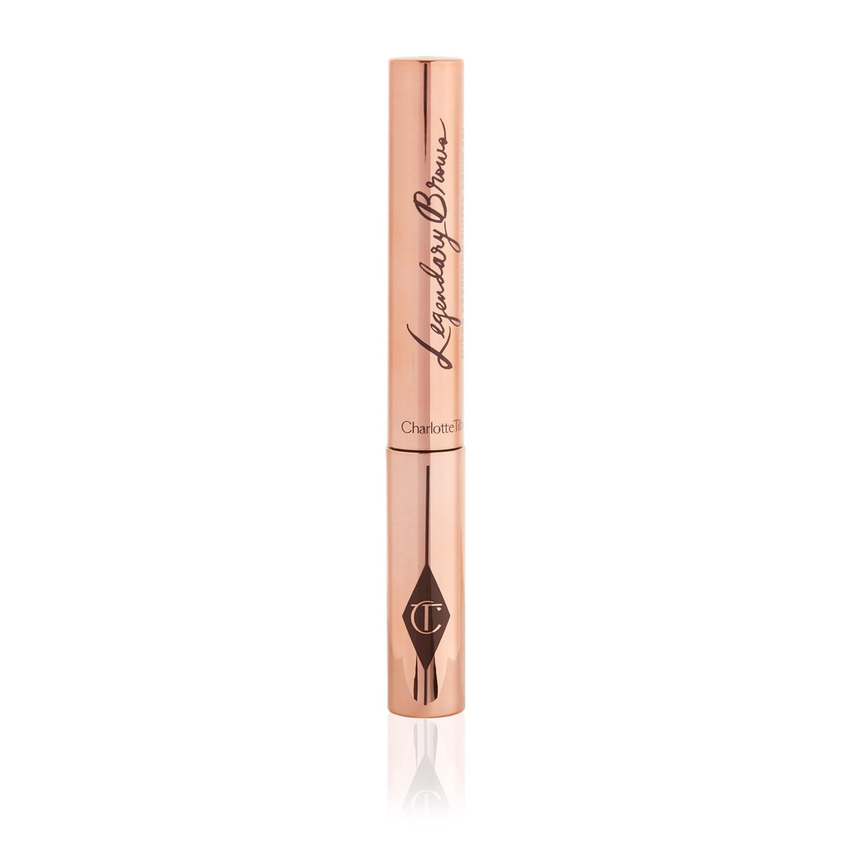 Charlotte Tilbury before and after brows showing fuller feathered finish