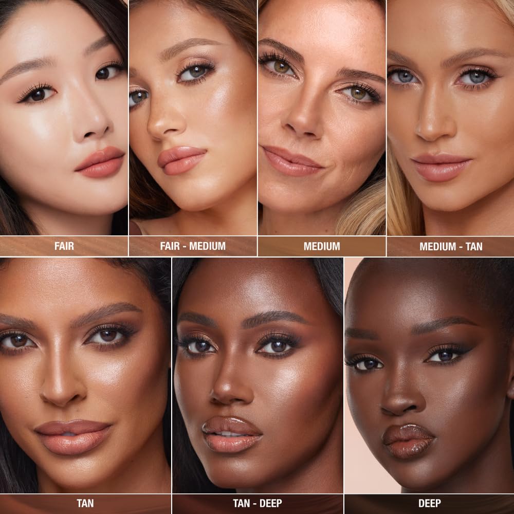 Charlotte Tilbury wand styled in makeup bag showing everyday glam benefit