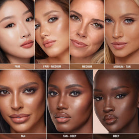 Charlotte Tilbury wand styled in makeup bag showing everyday glam benefit