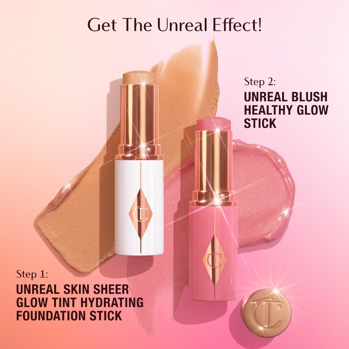 Charlotte Tilbury model with summer glow wearing Berry Glow to show luminous, healthy finish