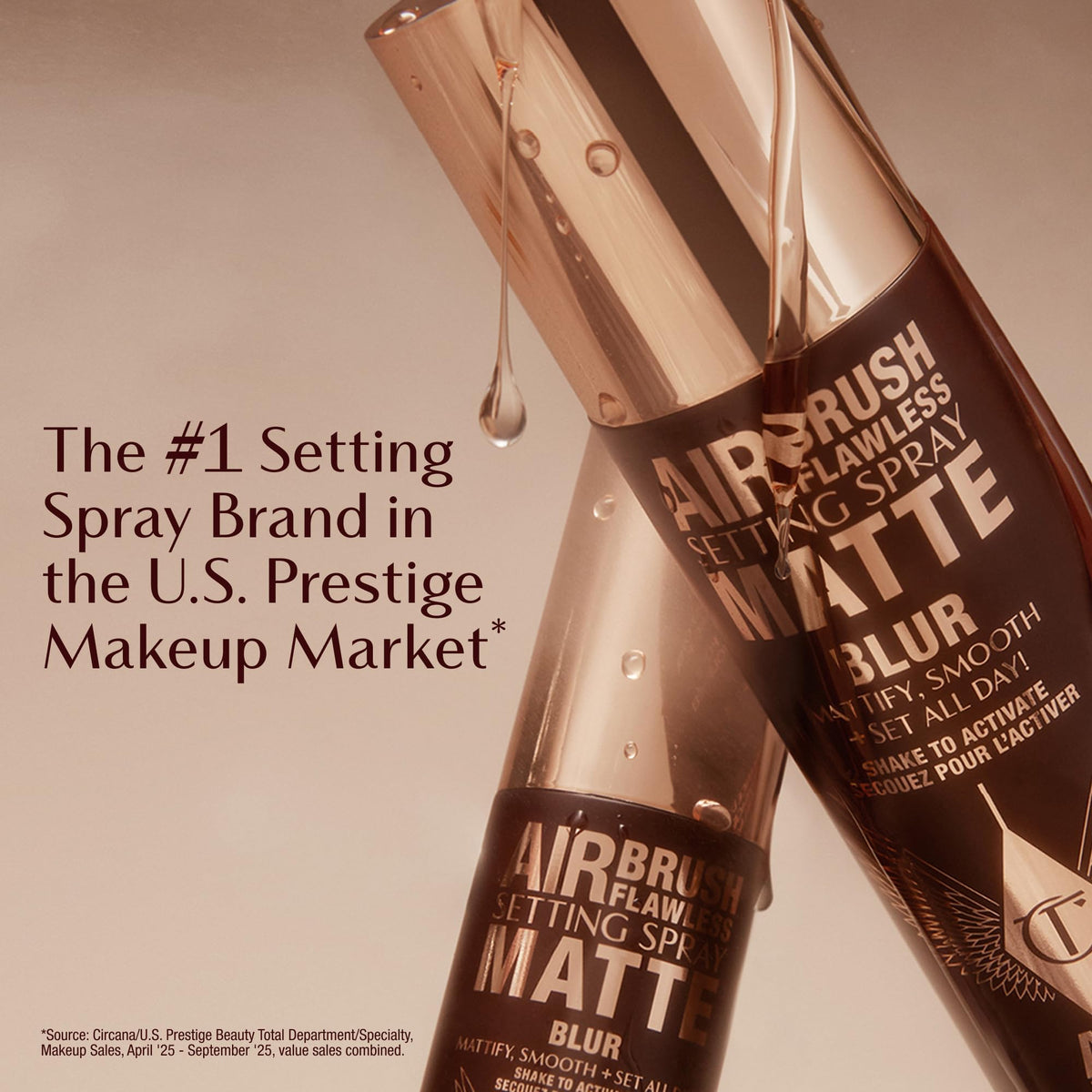 Charlotte Tilbury model wearing makeup with matte, blurred complexion benefit