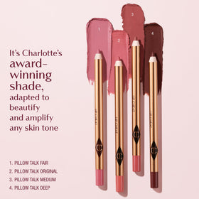 Charlotte Tilbury lip liner beside lipstick and gloss showing pairing versatility