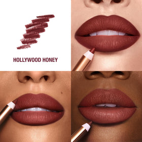 Charlotte Tilbury pencil tip close-up highlighting creamy point for precise lining and smoother application