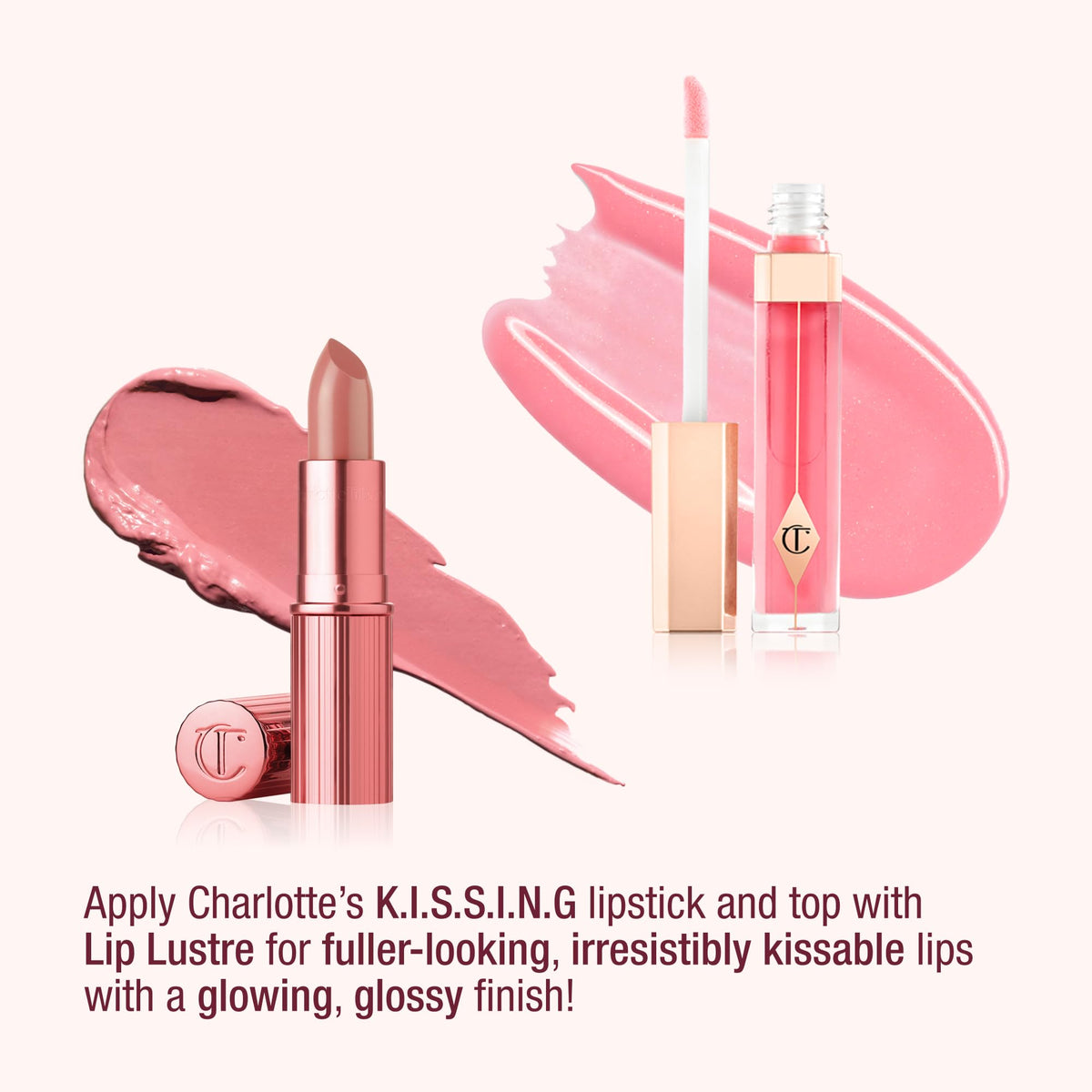 Charlotte Tilbury Lip Lustre Hall of Fame tube shown upright, high-shine gloss visible