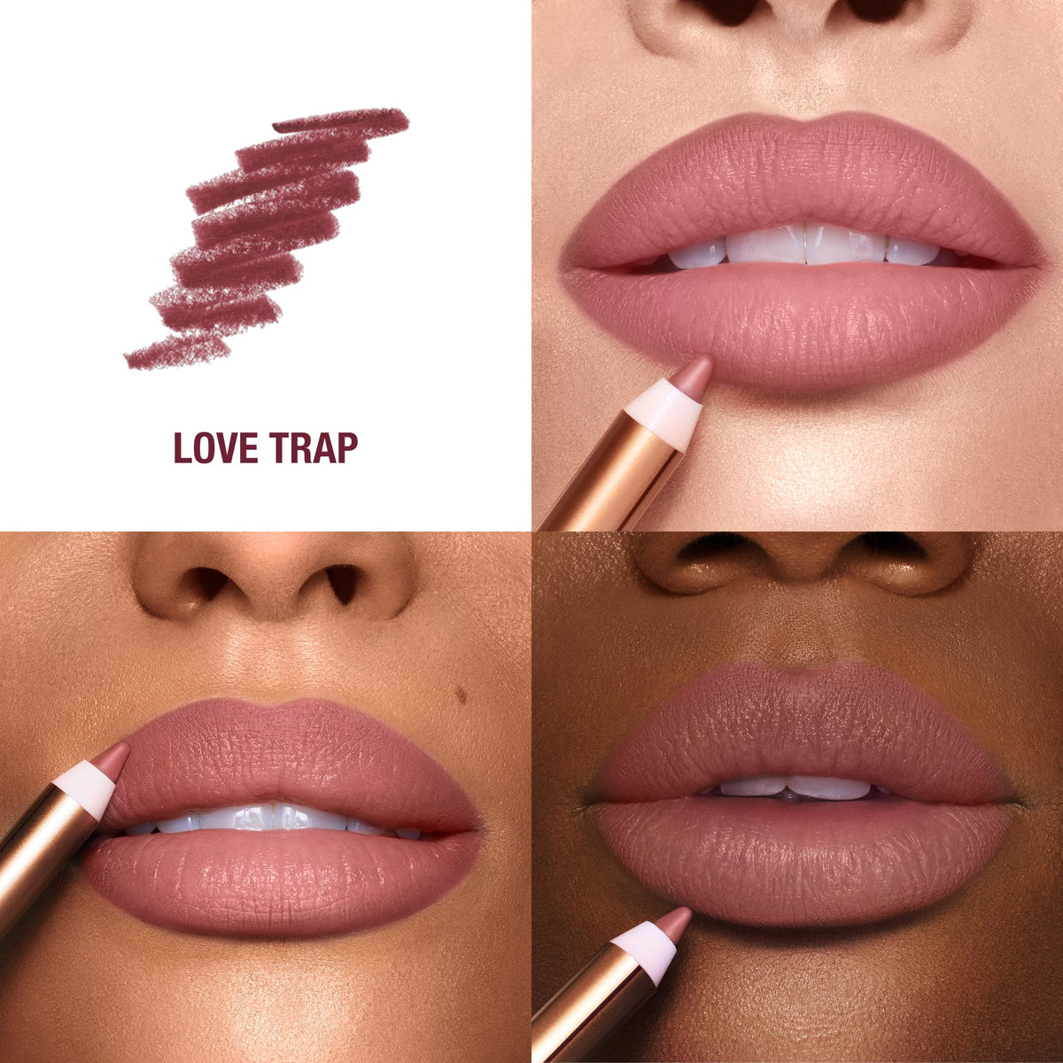 Charlotte Tilbury pencil tip close-up highlighting precise application benefit