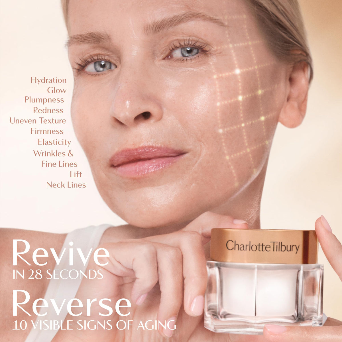 Charlotte Tilbury before-and-after foundation finish showing smoother makeup