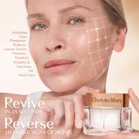 Charlotte Tilbury label close-up highlighting peptide-rich formula feature