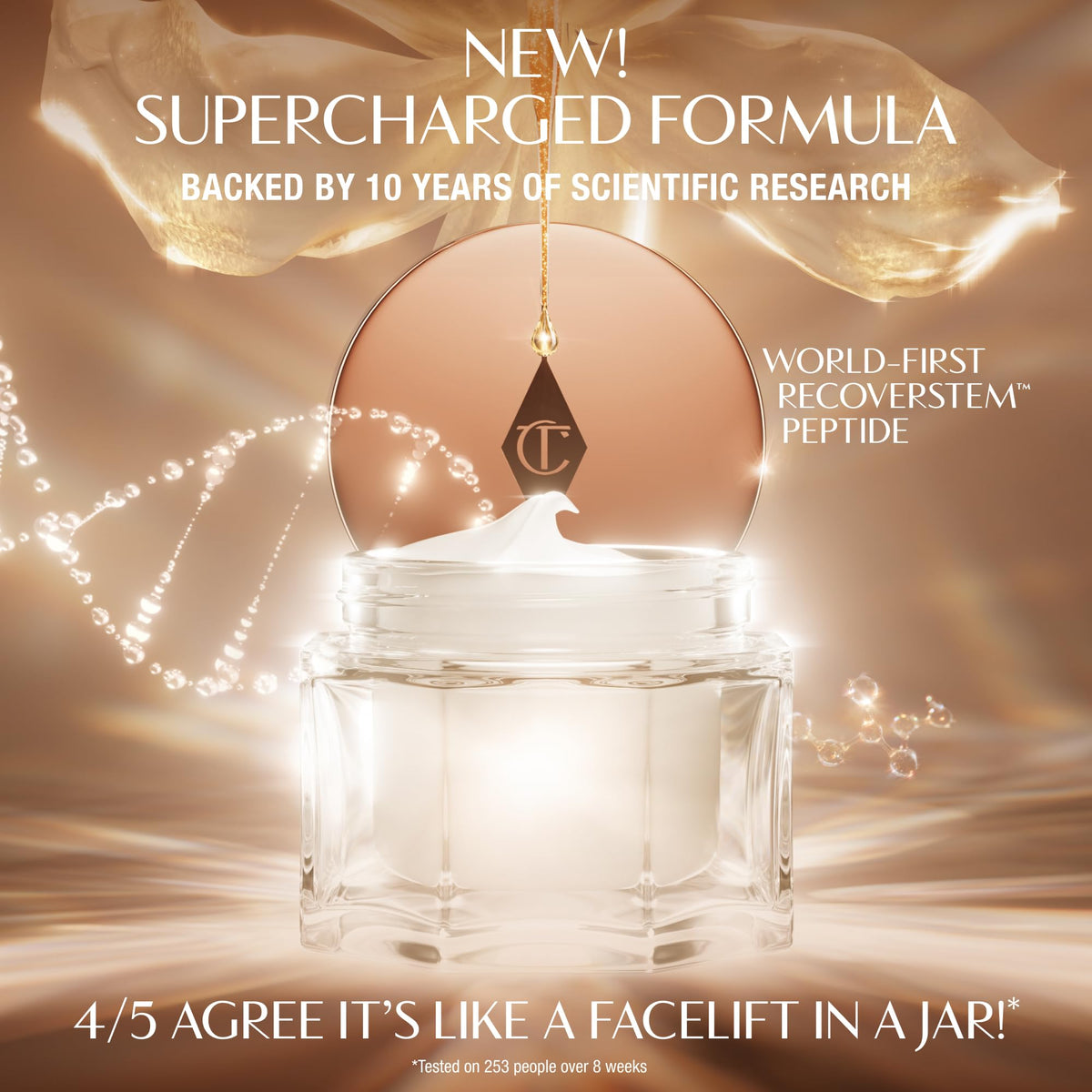 Charlotte Tilbury magic cream texture close-up highlighting rich cream and smoothing benefit