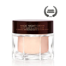 Charlotte Tilbury 50ml jar next to a ruler showing compact travel-friendly size