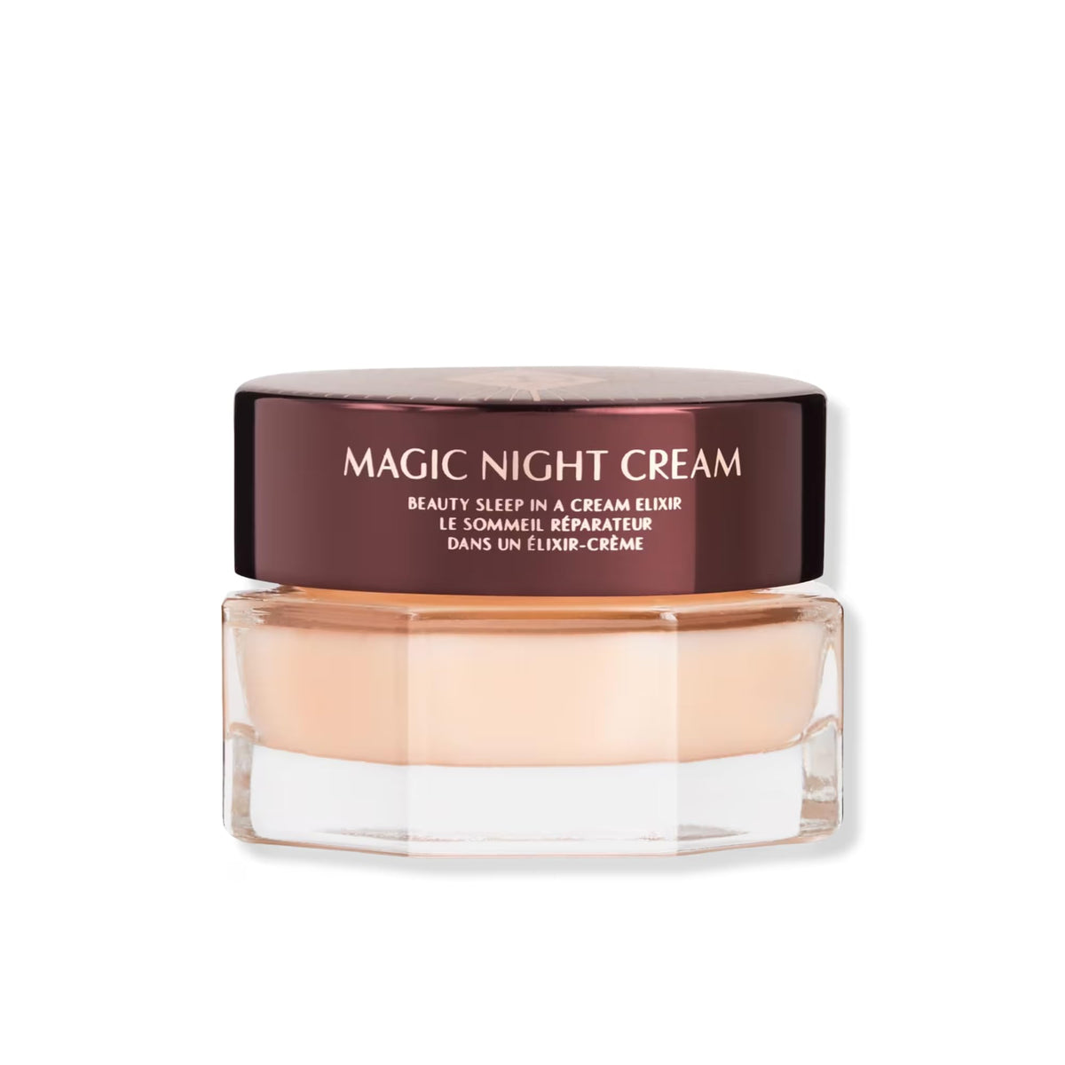 Charlotte Tilbury jar front view showing elegant packaging and product benefit