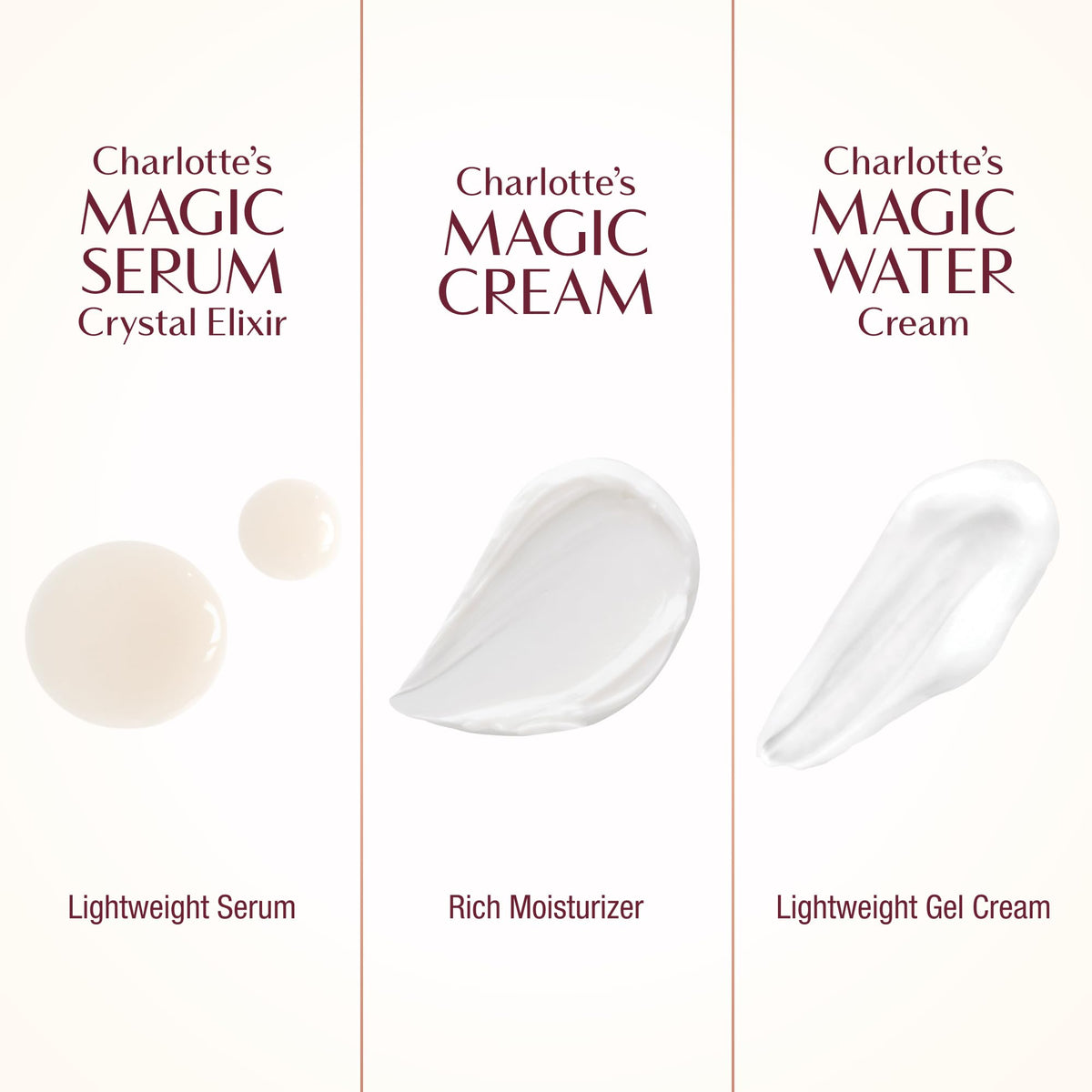 Charlotte Tilbury Magic Water Cream gel close-up highlighting lightweight dewy hydration