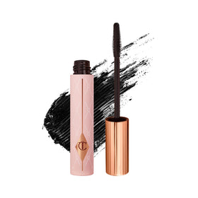 Charlotte Tilbury mascara front packaging showing sleek tube and shade benefit