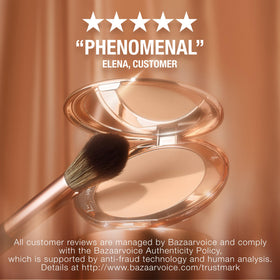 packaging label and shade chip of Charlotte Tilbury powder for accurate shade match