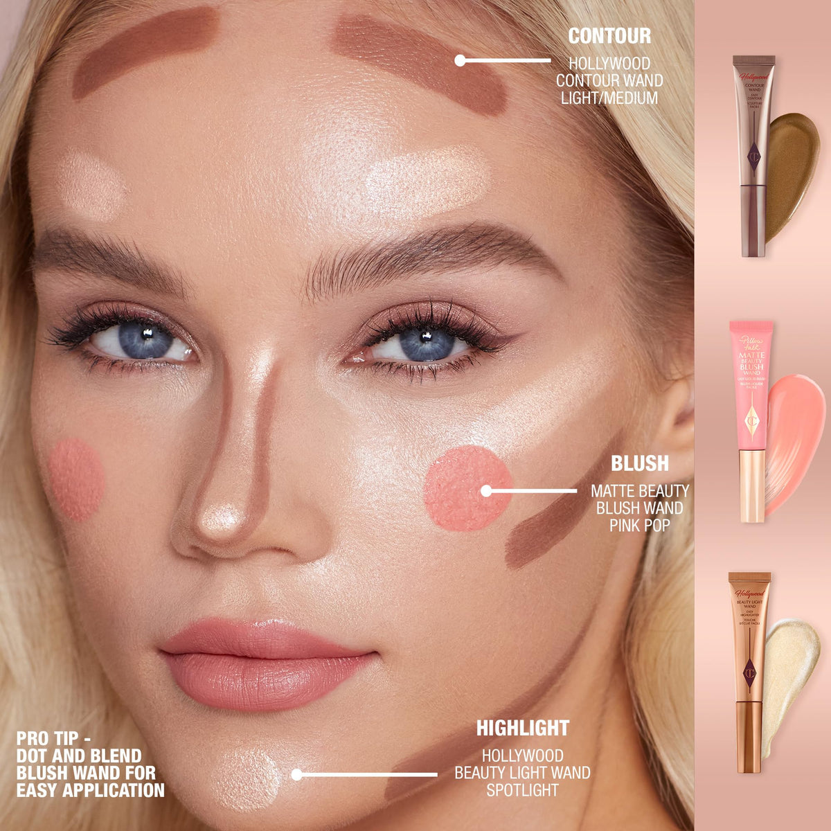 Charlotte Tilbury size comparison with travel kit highlighting compact, TSA-friendly design