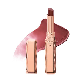 Charlotte Tilbury Pillow Talk front stick showing rosy Blushed Jam, easy application