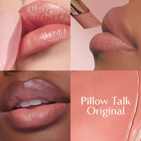 Charlotte Tilbury sheer balm texture swatched on skin, reveals dewy finish and buildability