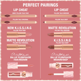 Charlotte Tilbury Plumpgasm on model lips medium deep demonstrating plumped shine