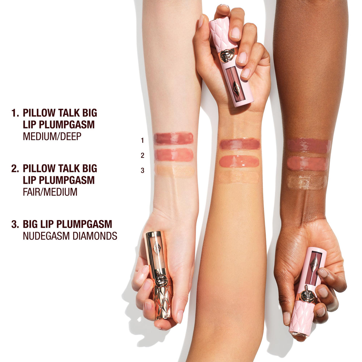 Charlotte Tilbury Plumpgasm label detail highlighting ingredients and Collageneer trademark