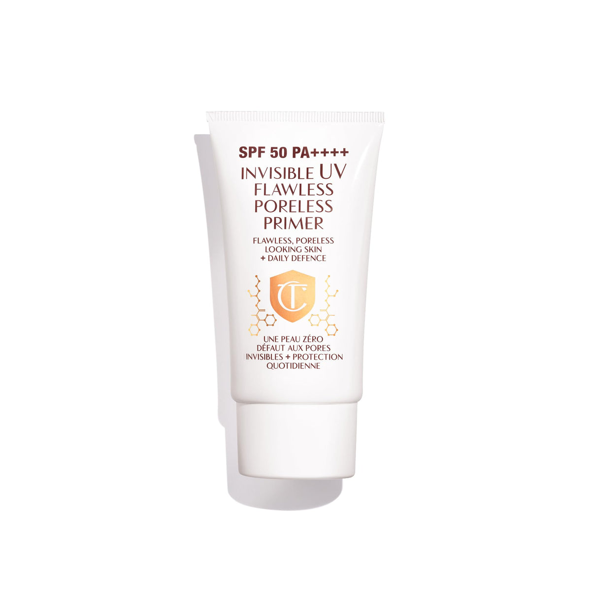 Charlotte Tilbury front packaging displaying SPF 50 and poreless benefits
