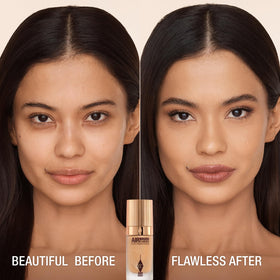 Charlotte Tilbury pump dispensing foundation for controlled, hygienic application
