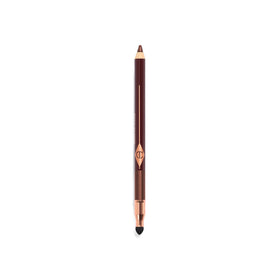 Charlotte Tilbury front packaging of Rock 'N' Kohl Smokey Bronze showing pencil and cap, highlights versatility
