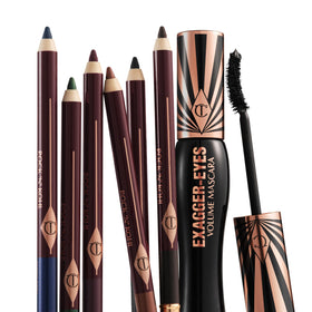 Charlotte Tilbury pencil in use along upper lash line showing precise application and definition