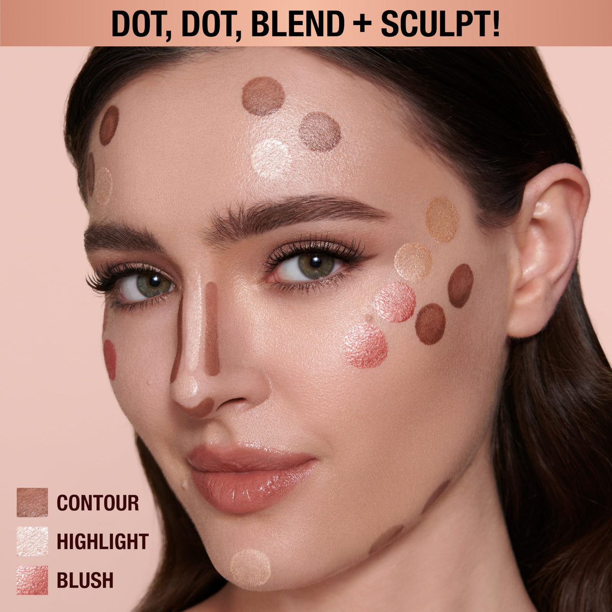 Charlotte Tilbury applied on cheek showing natural, candlelit radiance and lift