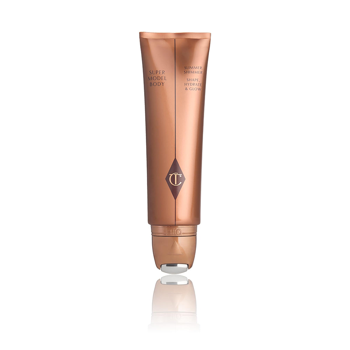 Charlotte Tilbury front packaging showing bottle and label, highlighting luxurious glow benefits