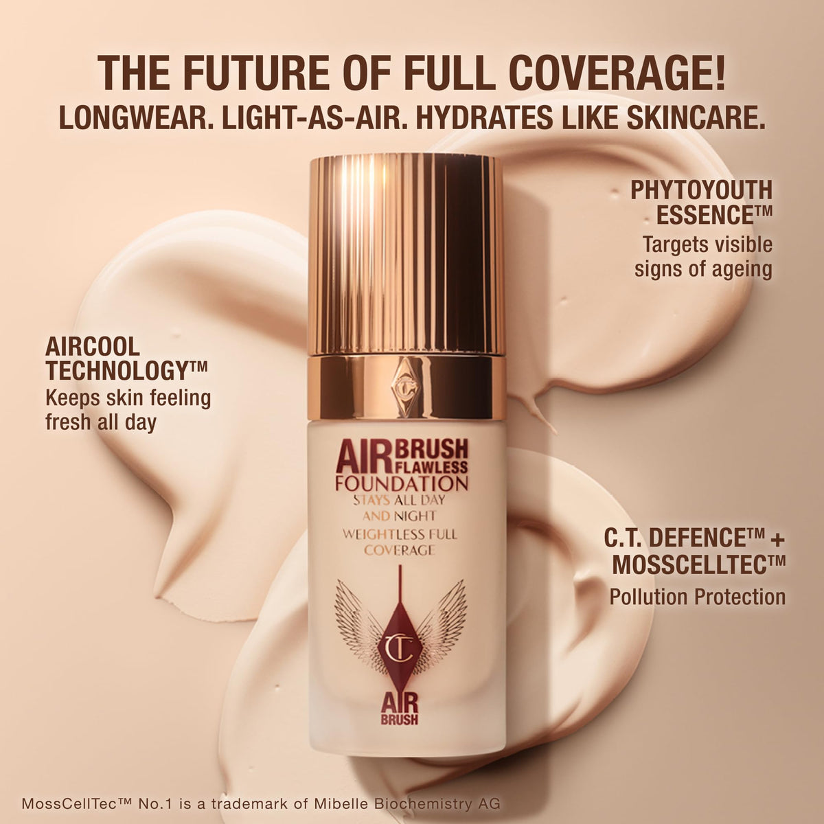 Charlotte Tilbury swatch of shade 8 Neutral on arm for shade-matching clarity