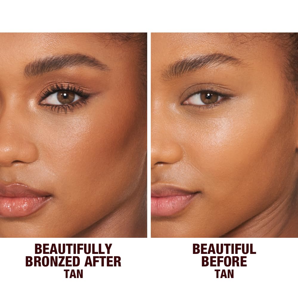 Charlotte Tilbury arm swatch of shade 3 Tan, demonstrates buildable sun-kissed color