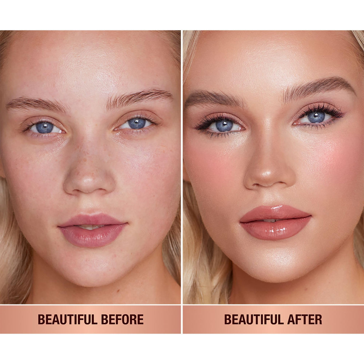Charlotte Tilbury texture swatch on skin revealing smooth, matte blur and buildable finish