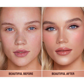 Charlotte Tilbury texture swatch on skin revealing smooth, matte blur and buildable finish
