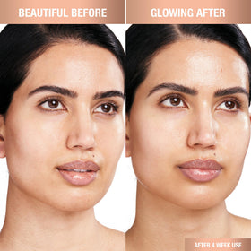 Charlotte Tilbury before and after texture illustration showing refined pores