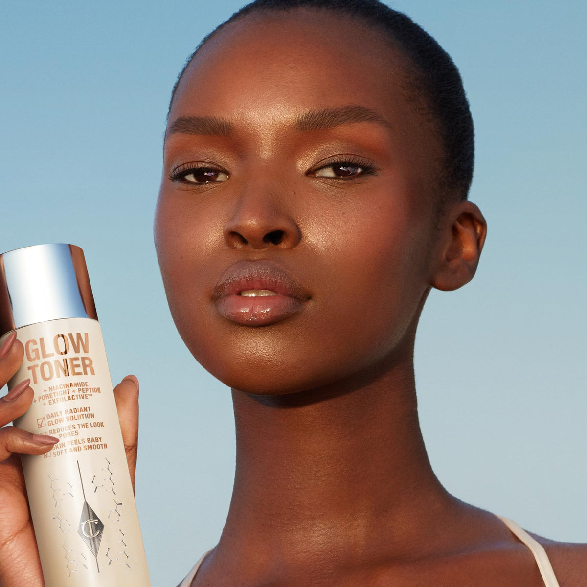 Charlotte Tilbury label detail highlighting active ingredients and clarity