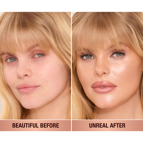 Charlotte Tilbury open twist-up stick revealing cream foundation, easy one-swipe application