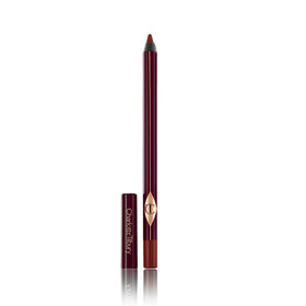 Charlotte Tilbury pencil front packaging showing the russet-berry shade and brand benefit