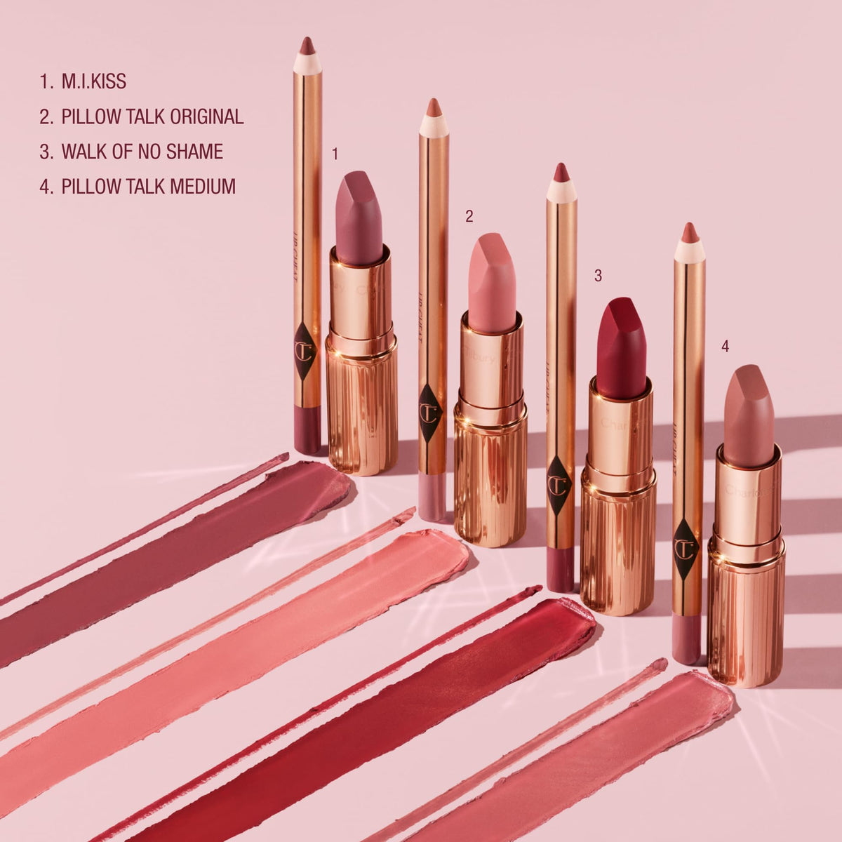 Charlotte Tilbury lipstick paired with Lip Cheat pencil for shaping