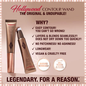 Charlotte Tilbury wand texture swipe on skin demonstrating blendable finish