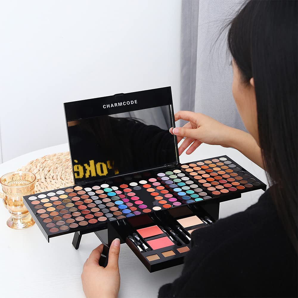 CHARMCODE eyebrow, blush and concealer compartments for multi-use face shaping