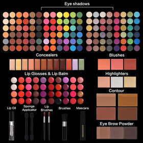 CHARMCODE open palette with sliding compartments and built-in mirror for convenience