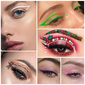 CHARMCODE white eyeliner swab showing opaque highlight and layering benefit