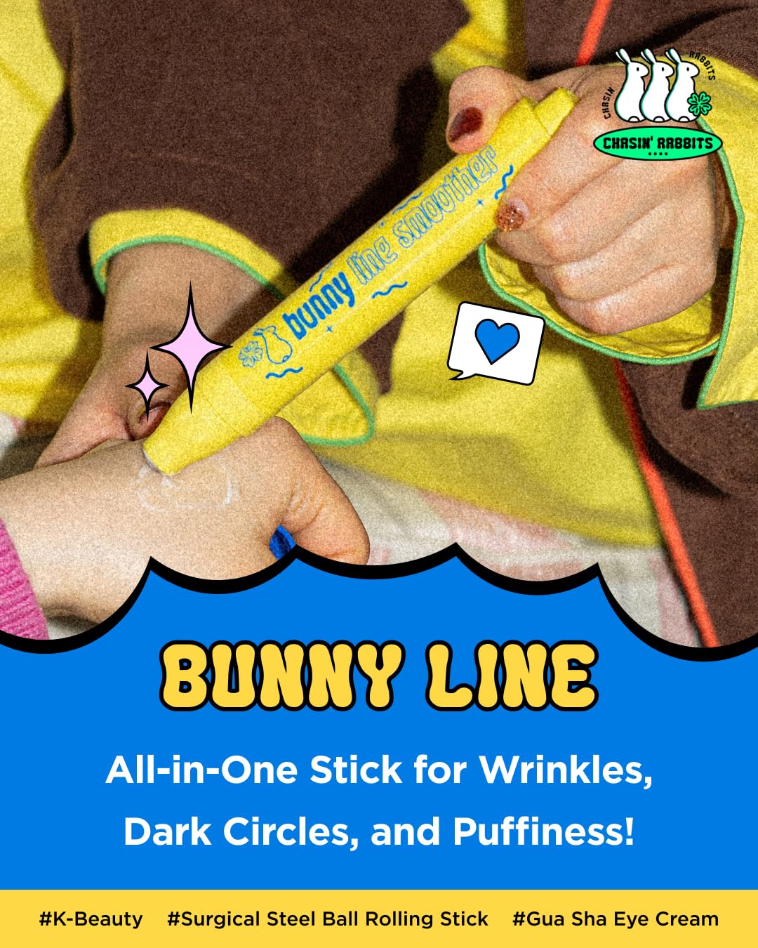 CHASIN' RABBITS surgical steel roller closeup cooling applicator for precise application
