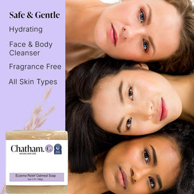 Printed label showing Chatham Natural Skin Care and National Eczema Association seal for trusted use
