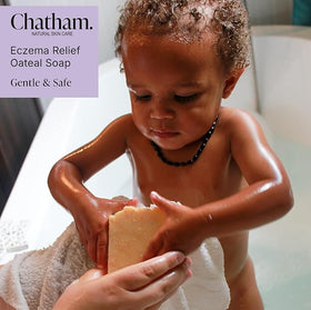Shrink-wrapped Chatham Natural Skin Care soap showing eco-friendly shipping packaging option