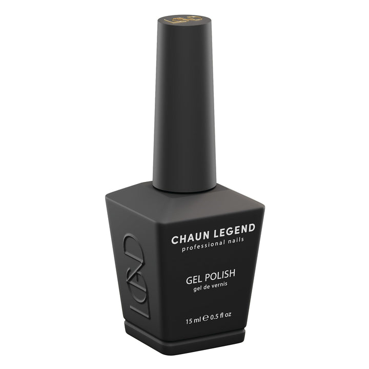 Chaun Legend bottle front view showing opaque black gel and professional packaging benefit