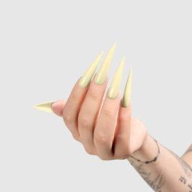 Chaun Legend brush stroke swatch on nail illustrating smooth even coverage
