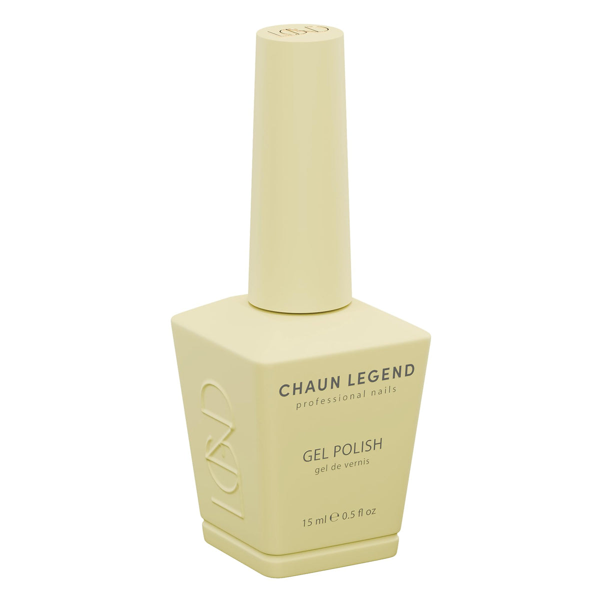 Chaun Legend bottle front view showing pastel yellow shade and professional look