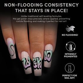 Chaun Legend finished nails lifestyle photo showing glossy sheer white and polished look
